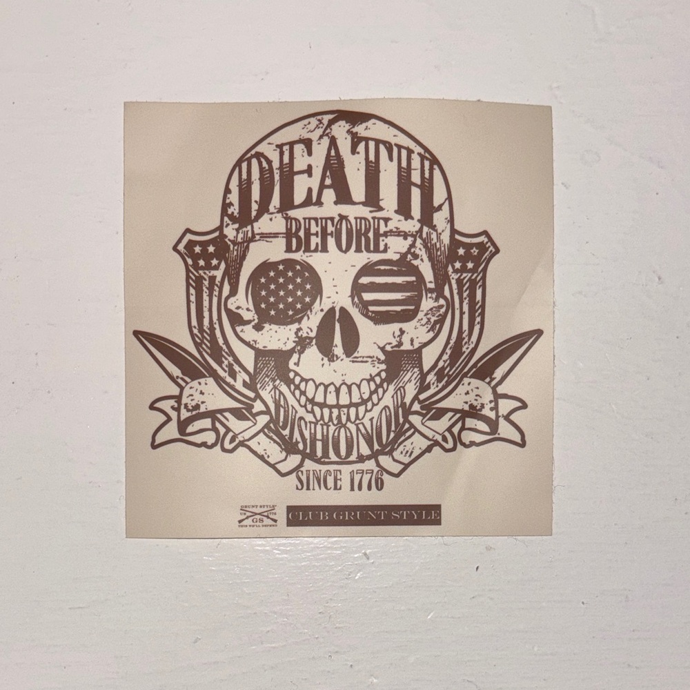 Grunt Style Death Before Dishonor sticker
